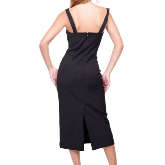 Versace Jeans Couture $675 Black Corset Buckle Midi Dress NWT Size 40 Small - Picture 3 of 13